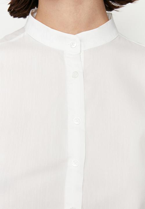 Trendyol - Layered cotton shirt - ecru