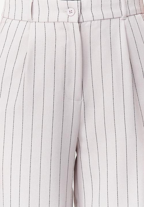 Trendyol - High waist wide leg striped woven trousers - grey