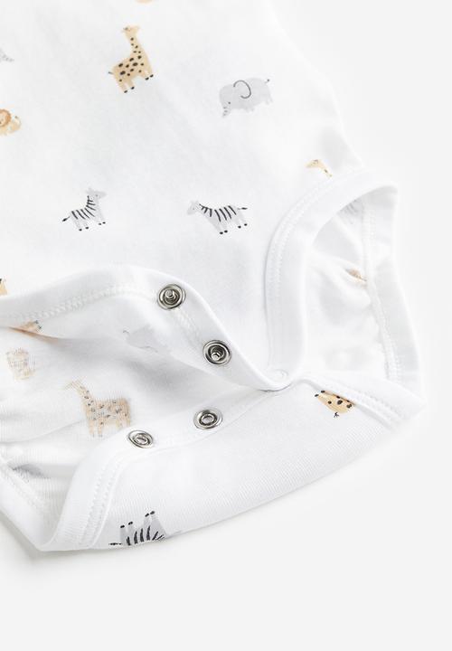 H&M - 2-Pack long-sleeved bodysuits - White Giraffes