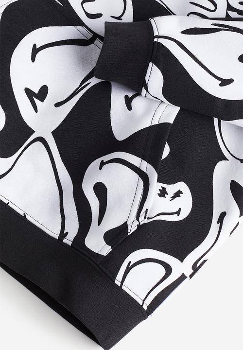H&M - Motif-detail hoodie - black