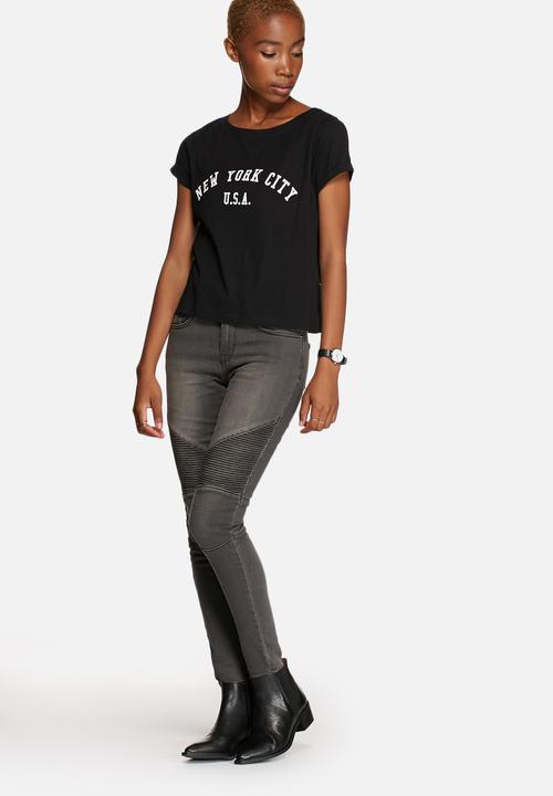 Jacqueline de Yong - Katie Cropped Print Tee