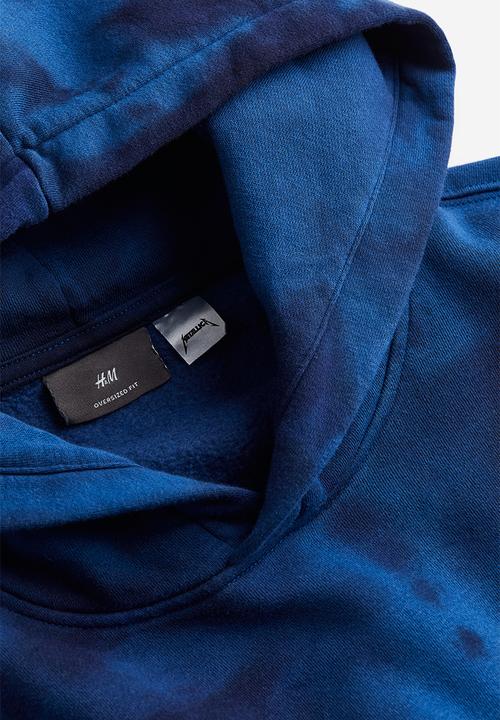 H&M - Oversized fit printed hoodie - blue multi