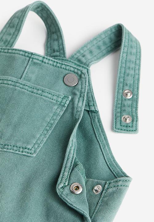 H&M - 2-Piece top and dungaree set - green & white