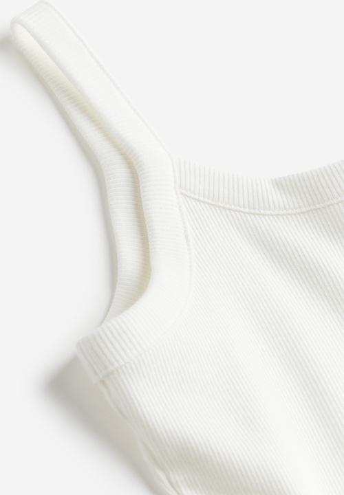 H&M - Ribbed strappy top - white