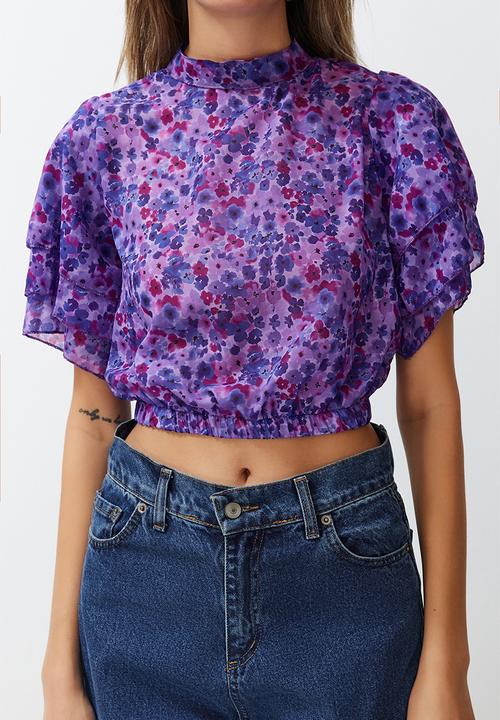 Trendyol - Floral pattern blouse - lilac