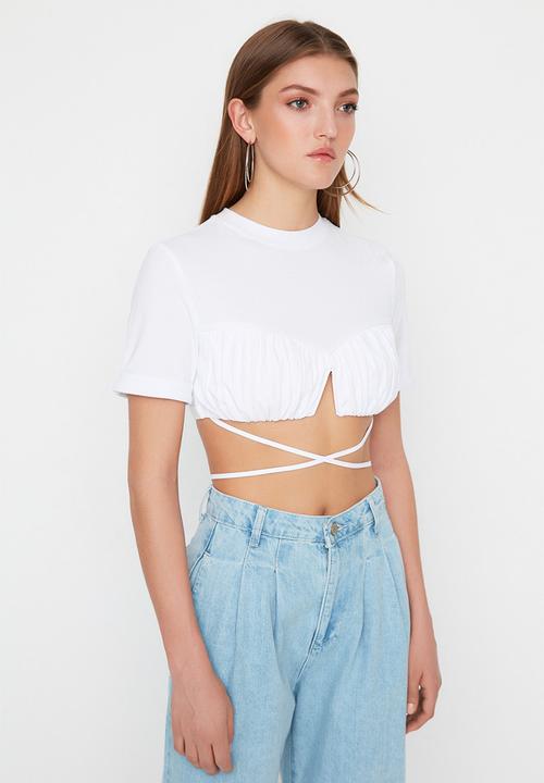 Trendyol - Lace-up detailed bustier - white