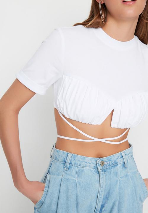 Trendyol - Lace-up detailed bustier - white