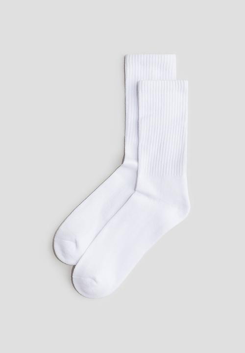 H&M - 5-Pack ribbed socks - white