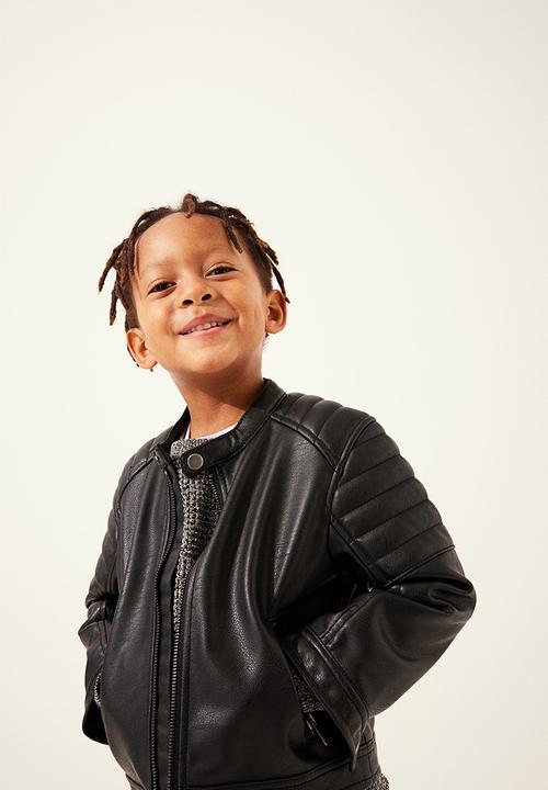 H&M - Quilted biker jacket - black