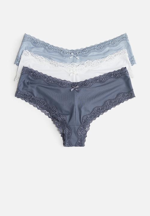 H&M - 3-Pack hipster briefs - blue & white