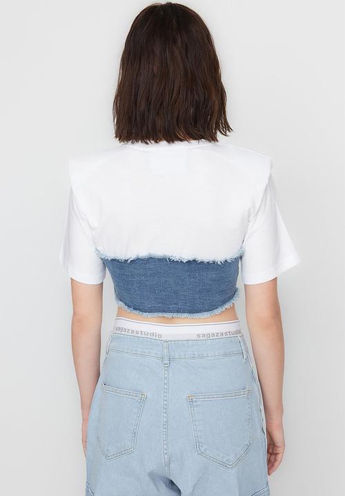 Trendyol - Corset detailed denim bustier - blue