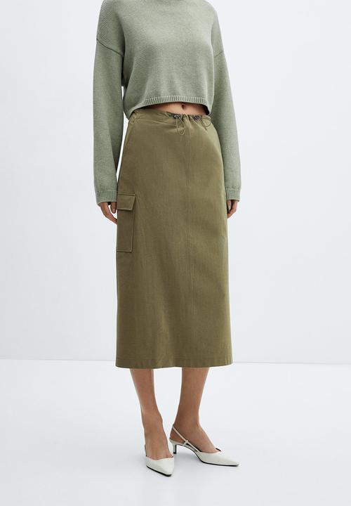 MANGO - Skirt bengala - beige/khaki