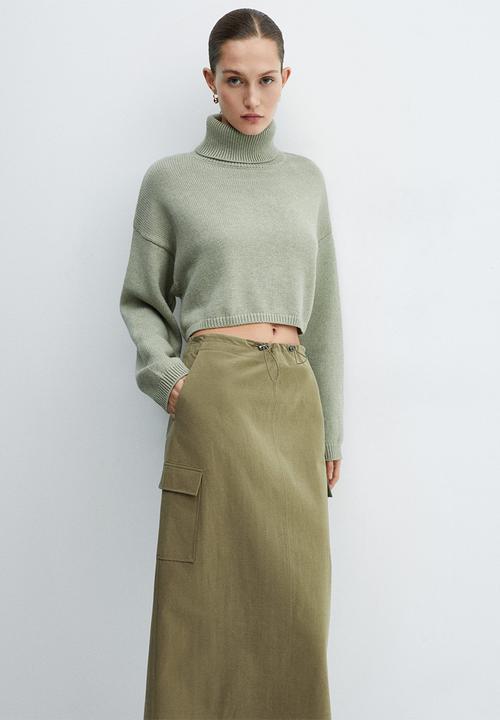 MANGO - Skirt bengala - beige/khaki