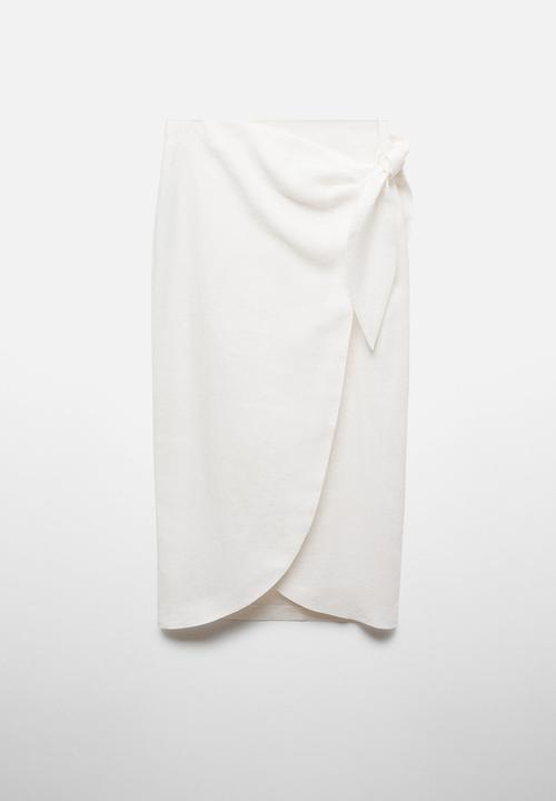 MANGO - Skirt pareo - white