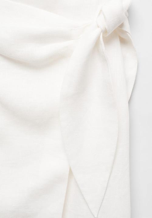 MANGO - Skirt pareo - white