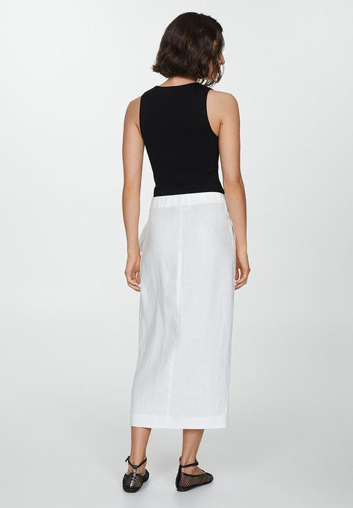 MANGO - Skirt pareo - white