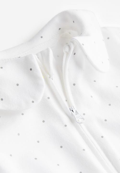 H&M - Sleepsuit with full feet - white