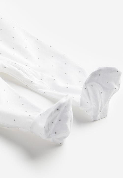 H&M - Sleepsuit with full feet - white