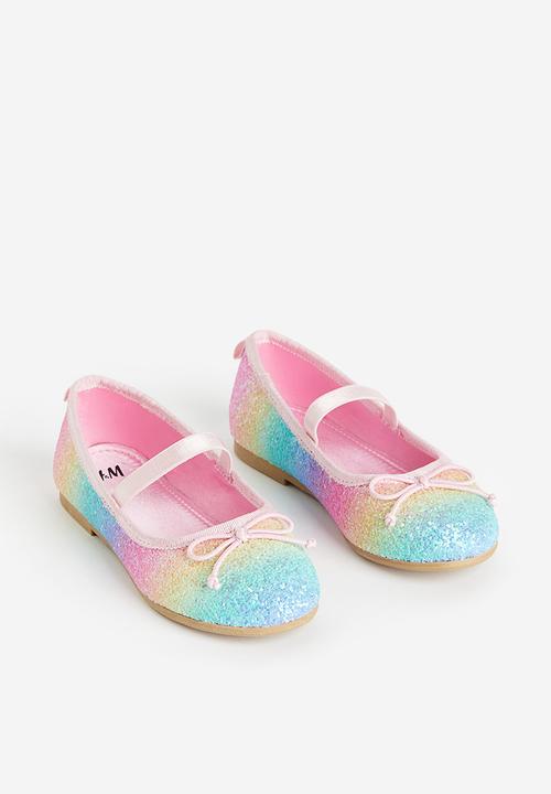 H&M - Appliquéd ballet pumps - pink multi