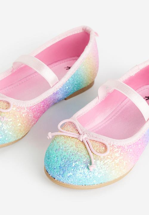 H&M - Appliquéd ballet pumps - pink multi