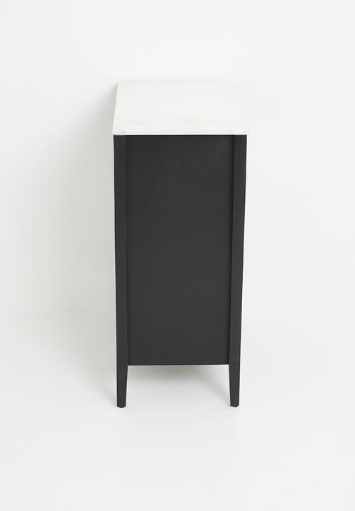 Sixth Floor - Shego wooden and marble storage chest-Black