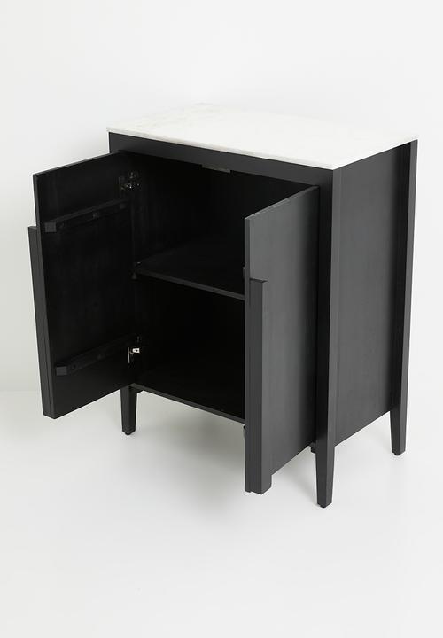 Sixth Floor - Shego wooden and marble storage chest-Black