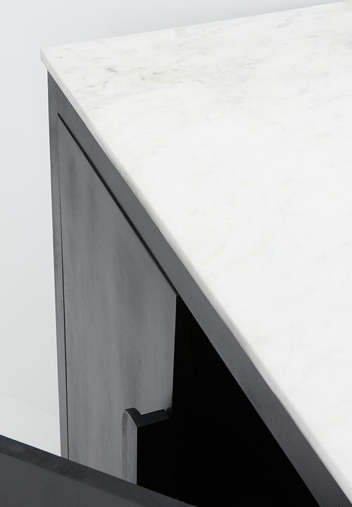 Sixth Floor - Shego wooden and marble storage chest-Black