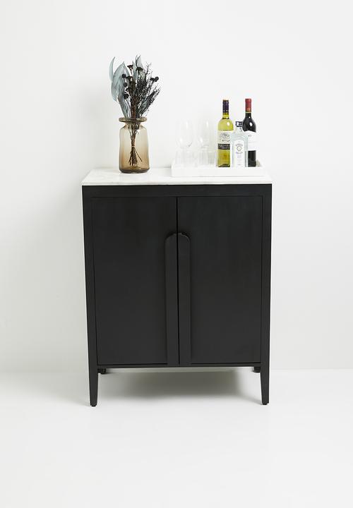 Sixth Floor - Shego wooden and marble storage chest-Black
