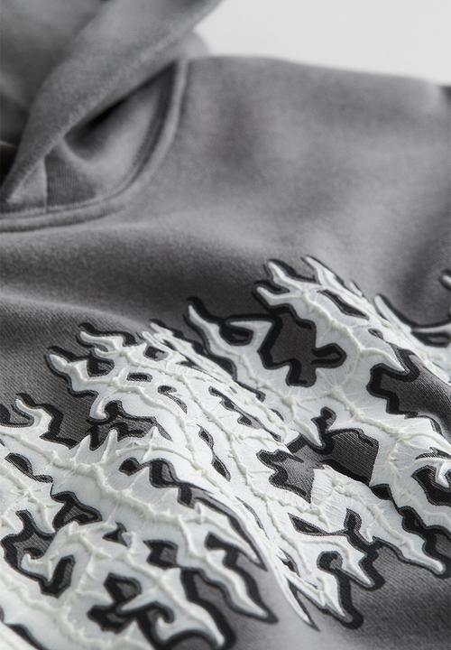 H&M - Print-motif hoodie - grey