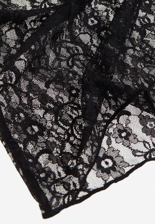 H&M - Sheer lace top - black
