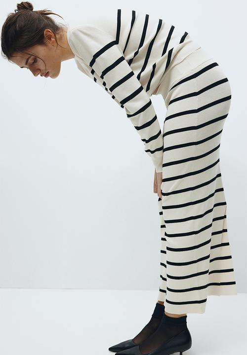 H&M - Rib-knit skirt - multi, white