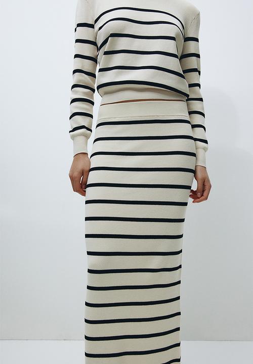 H&M - Rib-knit skirt - multi, white