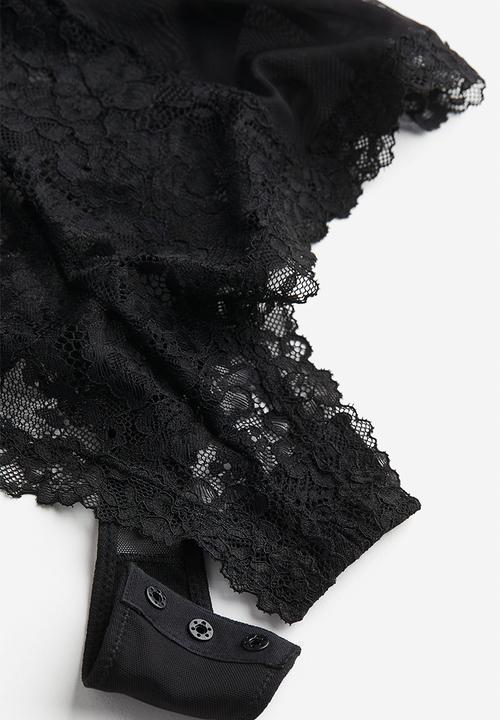 H&M - Push-up thong body - black