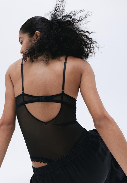 H&M - Push-up thong body - black