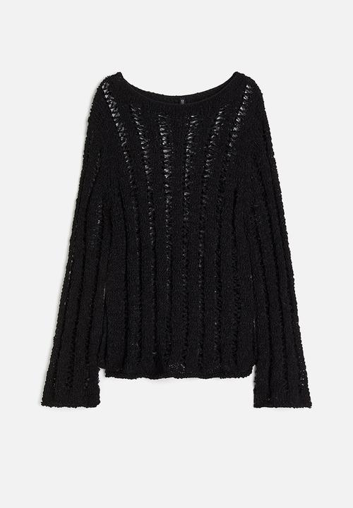 H&M - Ladder-stitch-look jumper - black