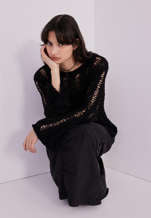 H&M - Ladder-stitch-look jumper - black