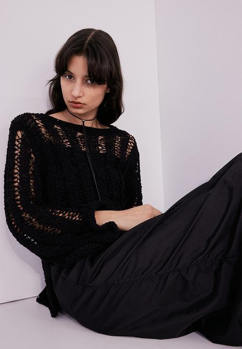 H&M - Ladder-stitch-look jumper - black