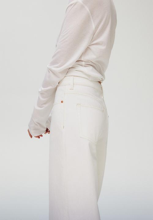 H&M - Baggy high jeans - white