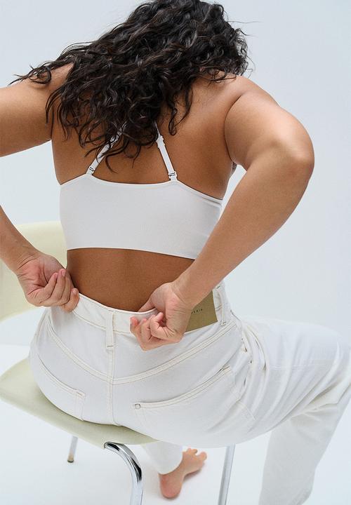 H&M - Curvy fit baggy high jeans - white