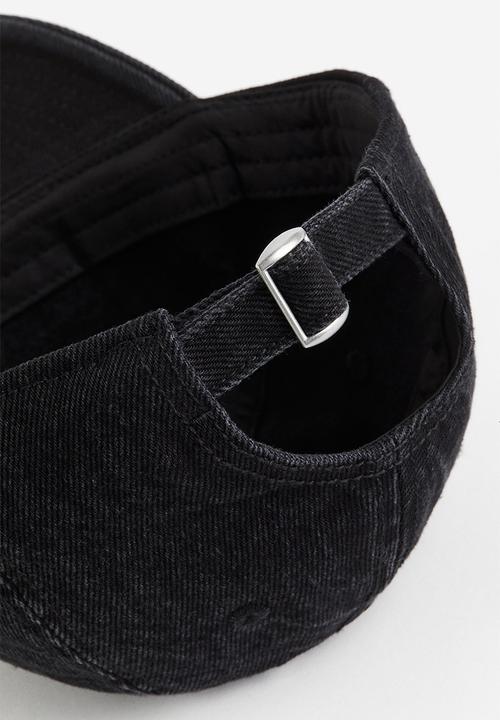 H&M - Washed-look denim cap - black