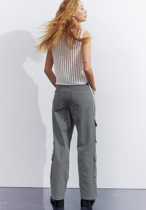 H&M - Twill cargo trousers - green