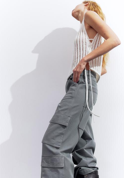 H&M - Twill cargo trousers - green