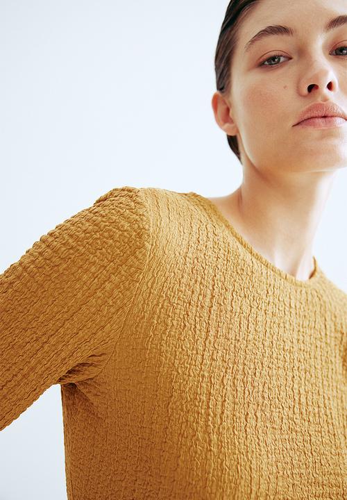 H&M - Textured jersey dress - yellow