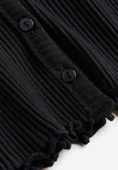H&M - Ribbed jersey cardigan - black
