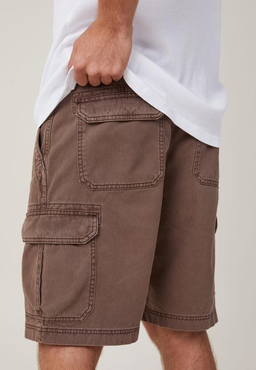 Cotton On - Tactical cargo short - vintage dark brown         