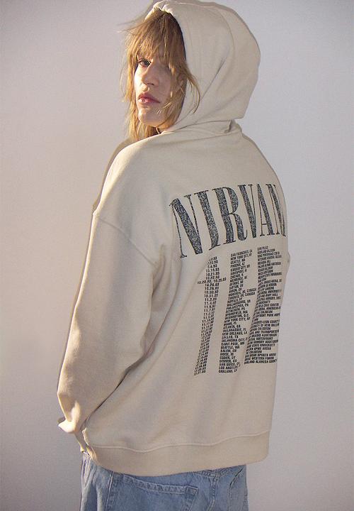 H&M - Motif-front hoodie - beige & white