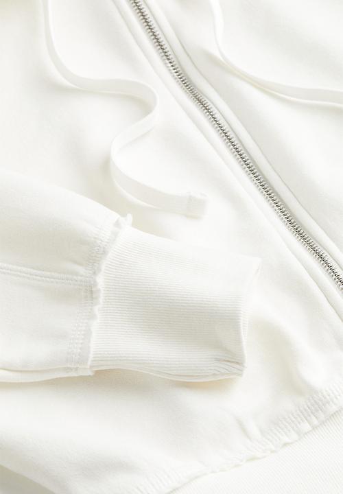 H&M - Short zip-through hoodie - white