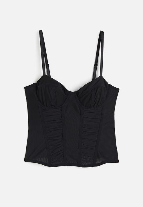 H&M - Mesh bustier top - black