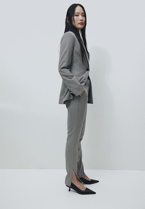 H&M - Slit-hem trousers - black, multi