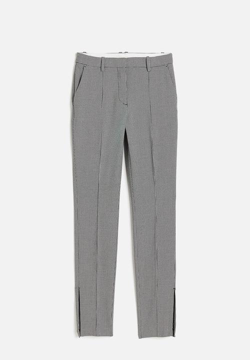 H&M - Slit-hem trousers - black, multi